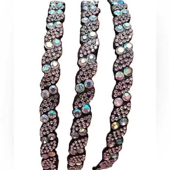 Set Of 3 Sparkling Aurora Borealis Rhinestone Headband NWT - Picture 3 of 3